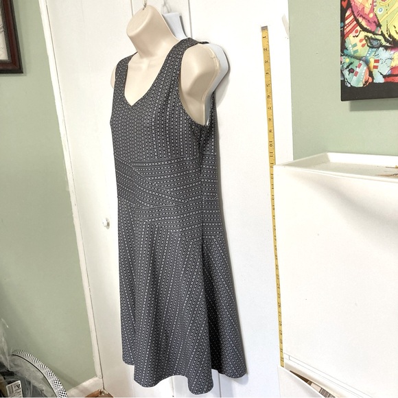 PRANA Amelie Sleeveless A-Line Dress Black Gray Charcoal Parade Pattern Medium - Picture 6 of 16